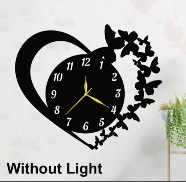 Heart Butterfly Clock - Snz Clocks
