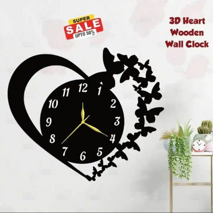 Heart Butterfly Clock - Snz Clocks