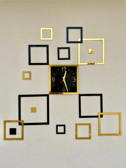 Modern Acrylic Squares Clock - Snz Clocks