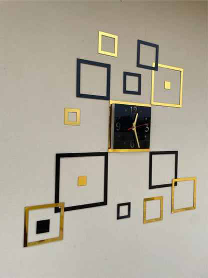 Modern Acrylic Squares Clock - Snz Clocks